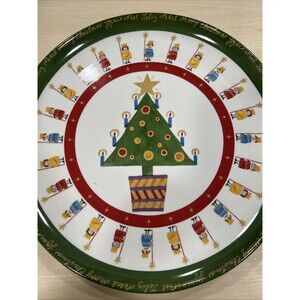 Christopher Radko "It's Christmas!" 15" Round Serving Platter Portugal Bernarda